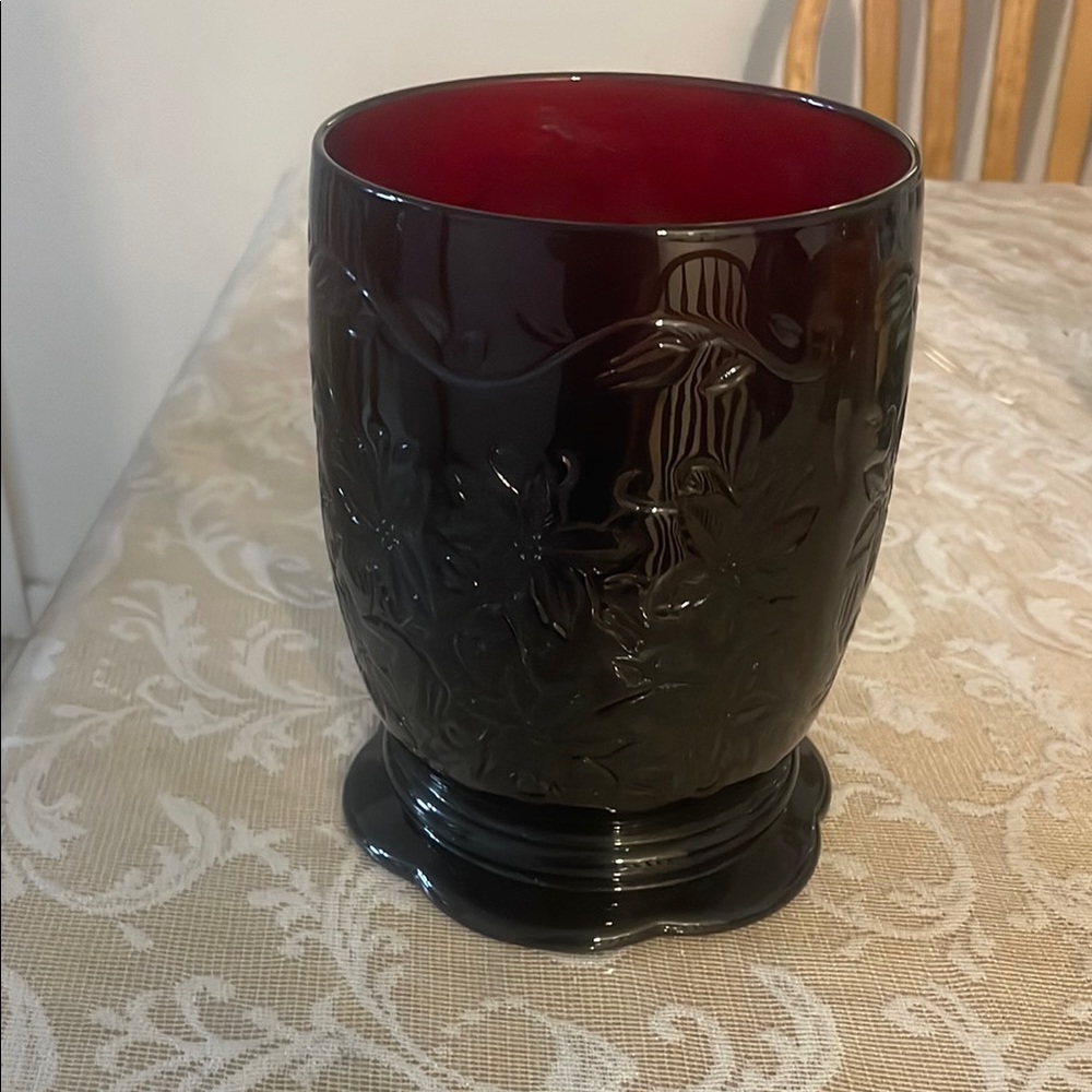 Vintage Princess House Large Fantasia Ruby Red Candle Holder